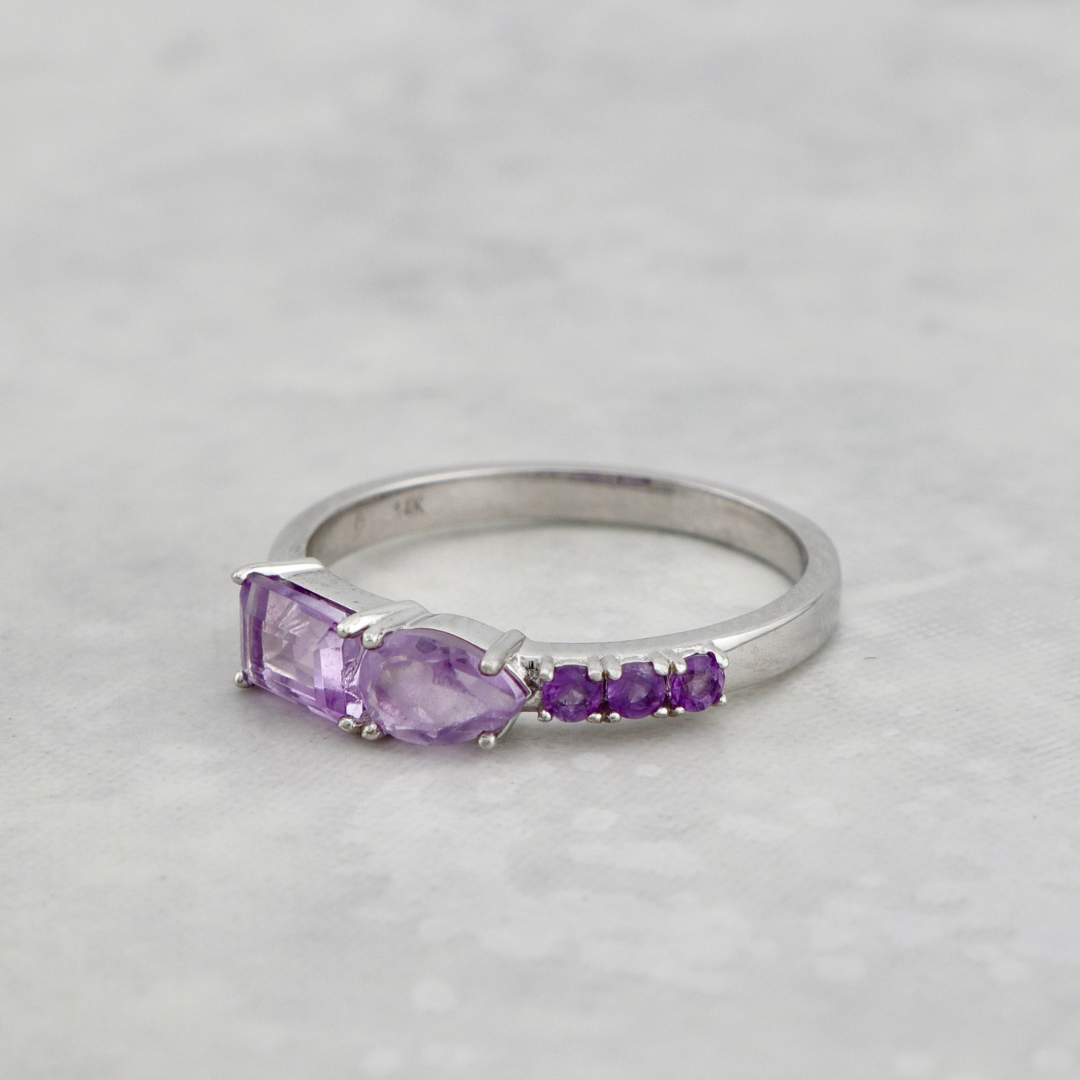 Bague en or 14K et améthyste