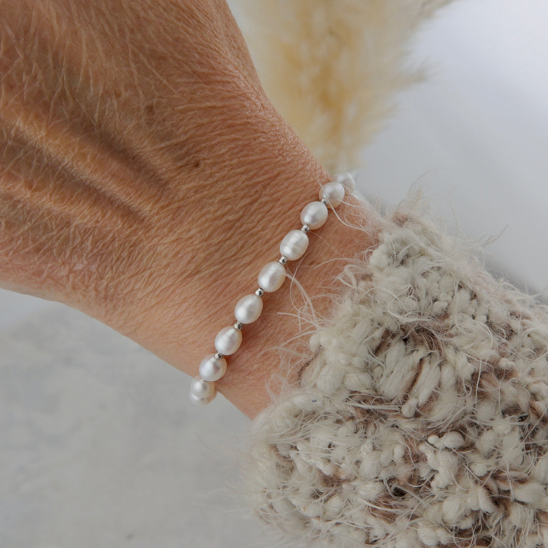 Bracelet Selene en perles et argent sterling