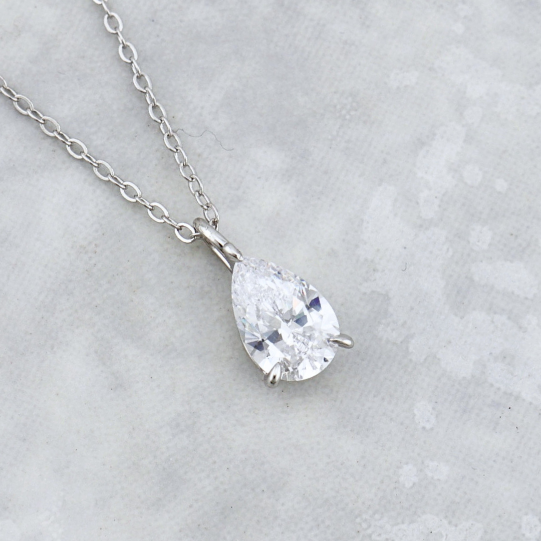 Pear Sterling Silver Necklace