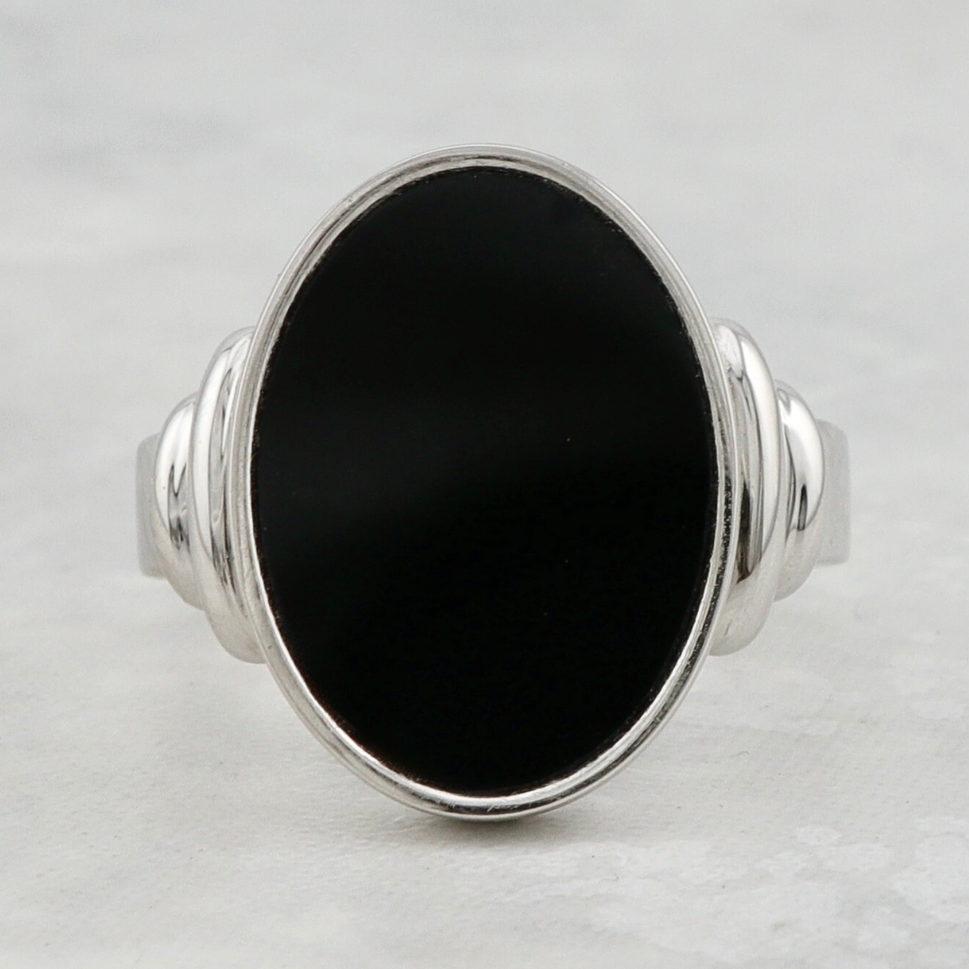 Bague chevalière Onyx oval