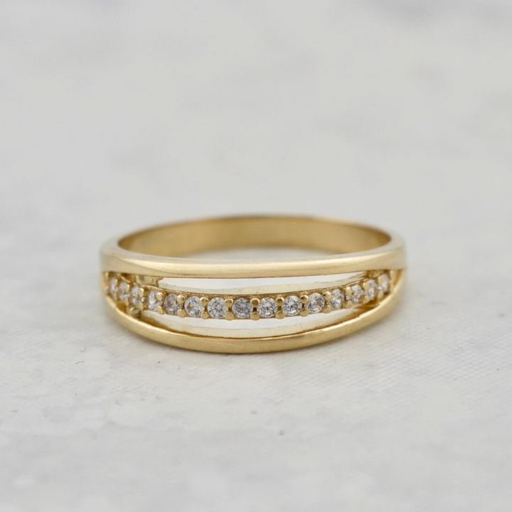 3 row 10K Gold Ring