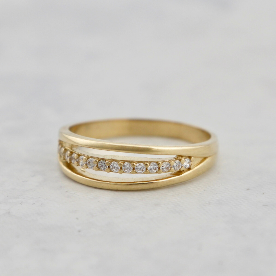 3 row 10K Gold Ring