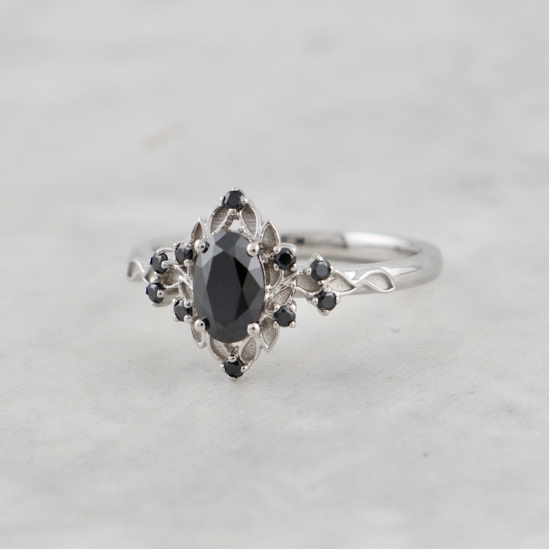 Black Moissanites Ring