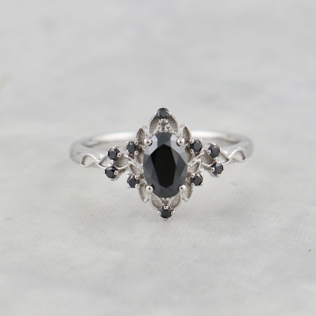 Bague Moissanites noires