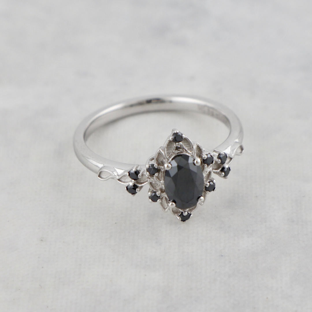 Black Moissanites Ring