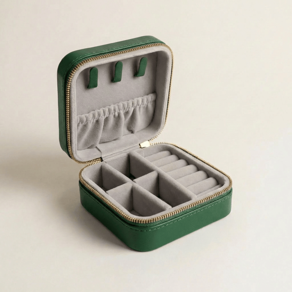 Mathieu Blanchard ACCESSOIRES Coffret à bijoux en cuir Cabine - Vert