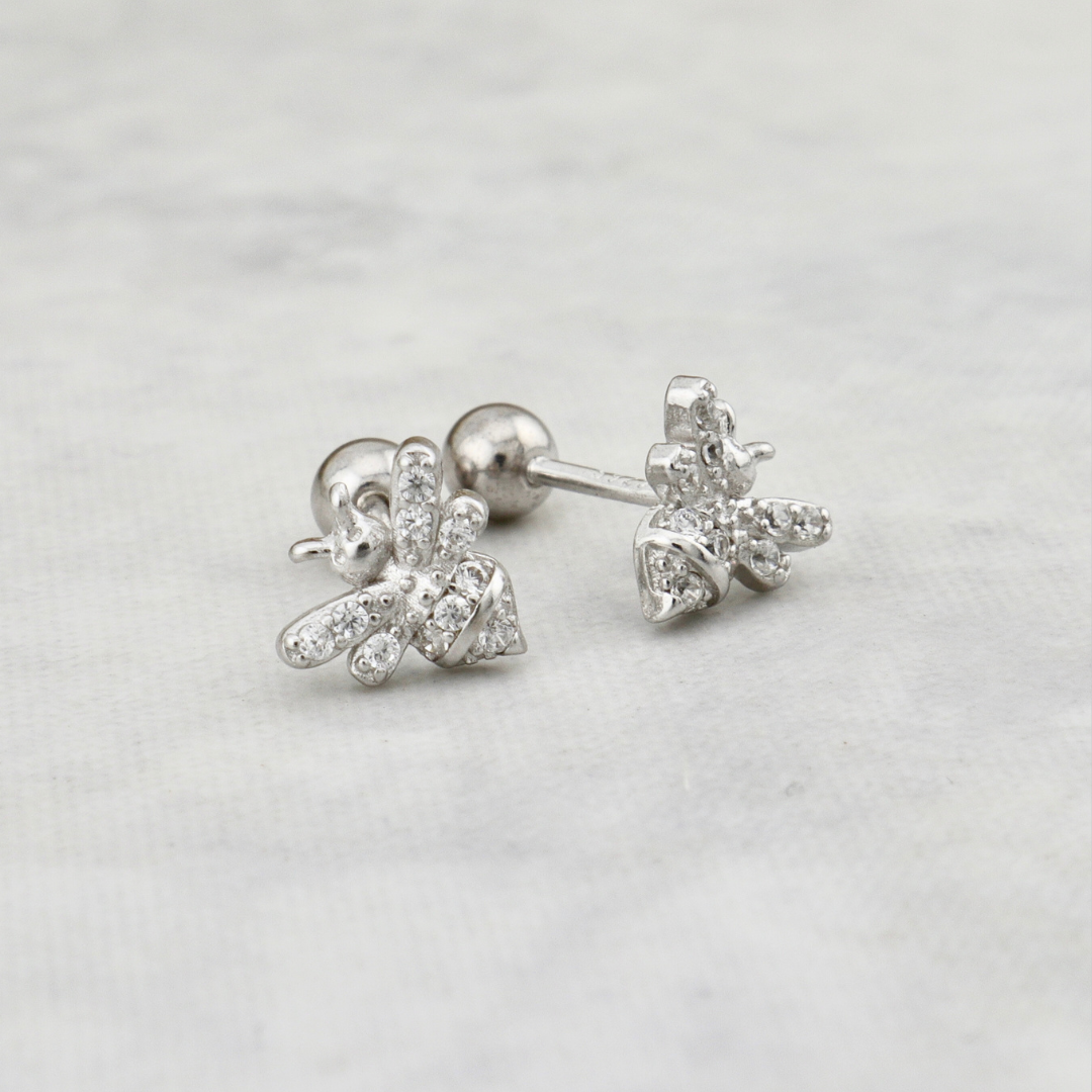 Sterling Silver Bee Earrings