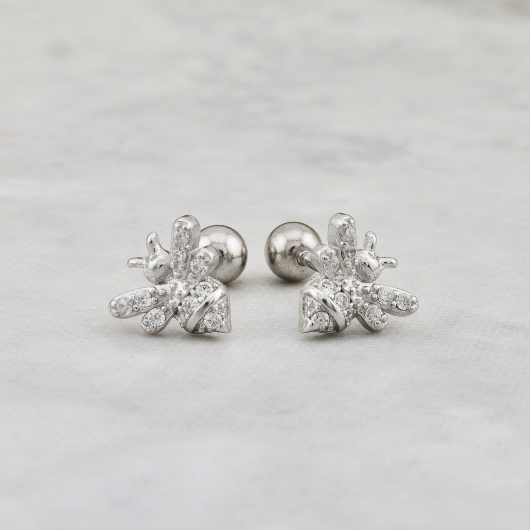 Sterling Silver Bee Earrings