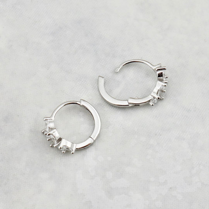 Marquise Sterling Silver Huggies