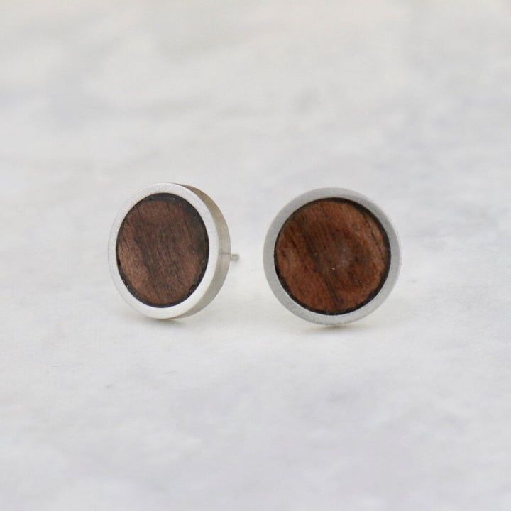 Walnut Stainless Steel Earrings