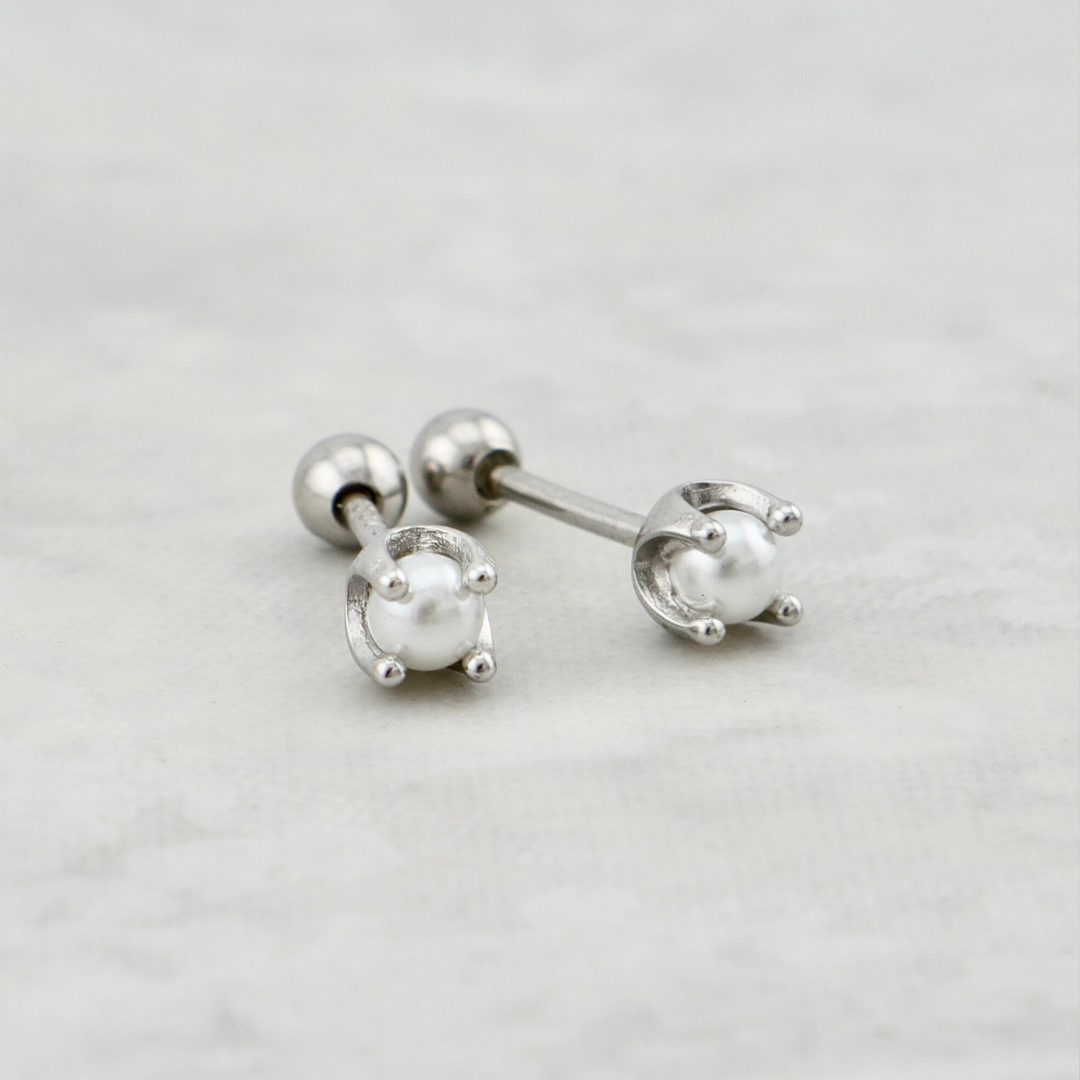 Classic Pearl Sterling Silver Earrings