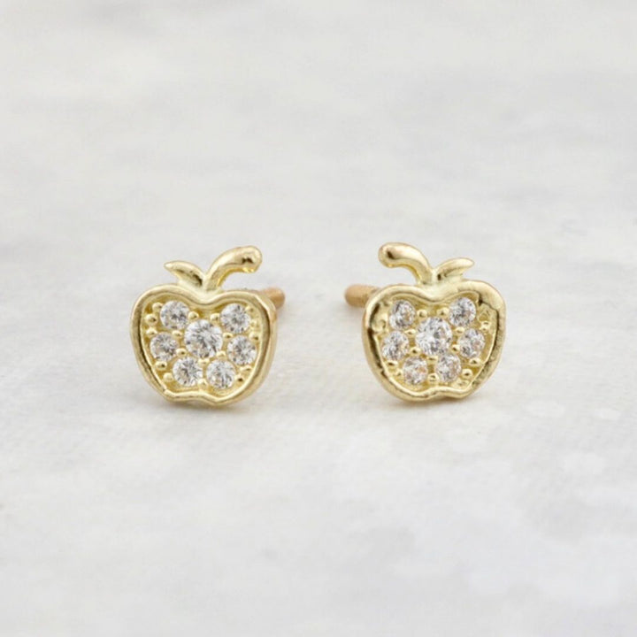 Apple earrings in 10K gold