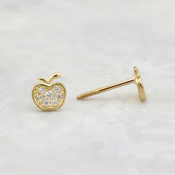 Apple earrings in 10K gold