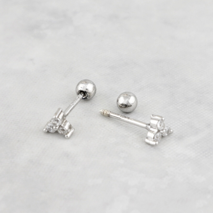 Boucles d'oreilles Trinity en argent sterling