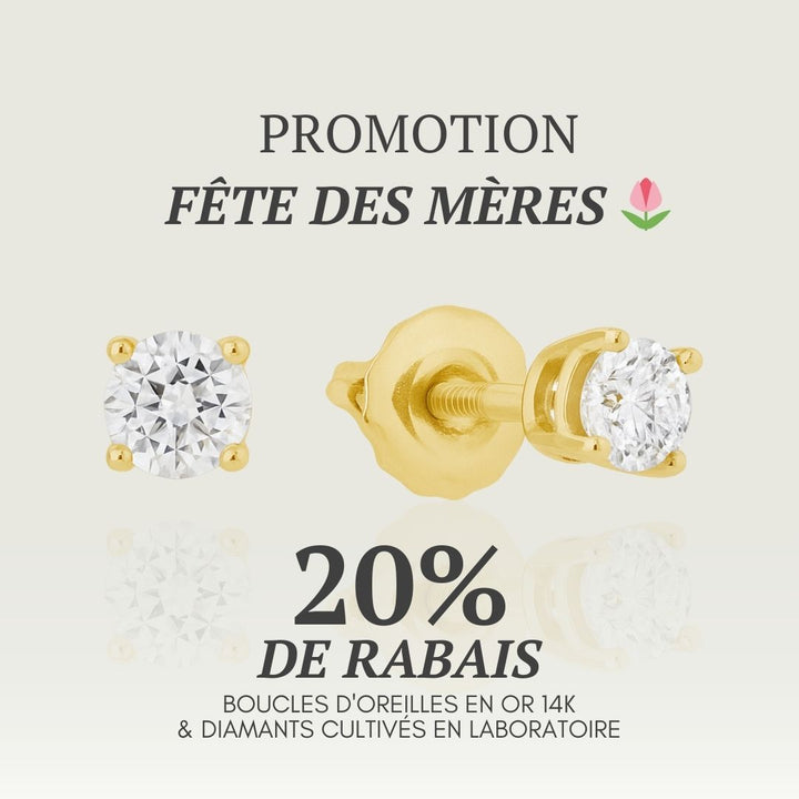 Boucles d'oreilles Classiques en or 14K et diamants