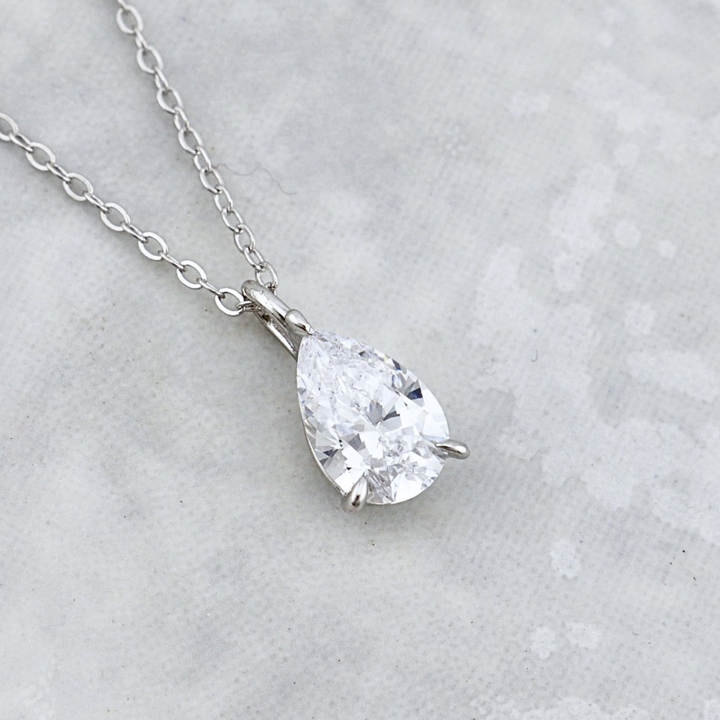 Pear Sterling Silver Necklace