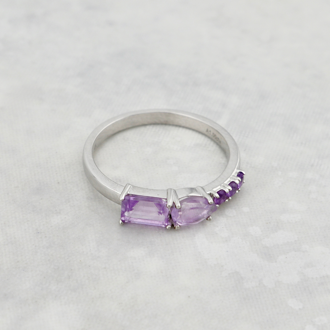 Bague en or 14K et améthyste