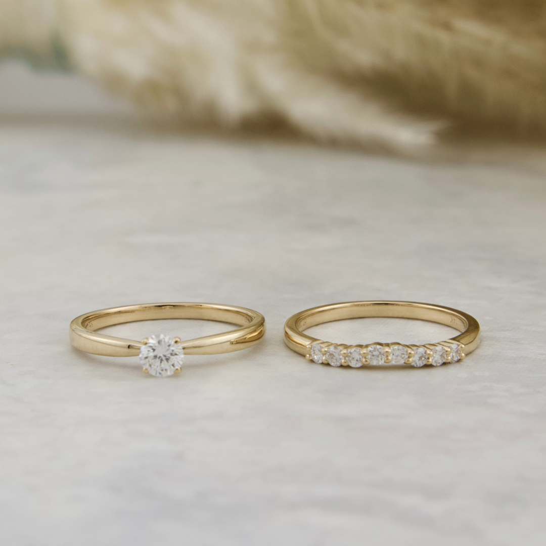 Rings Set 14K Gold and Diamonds