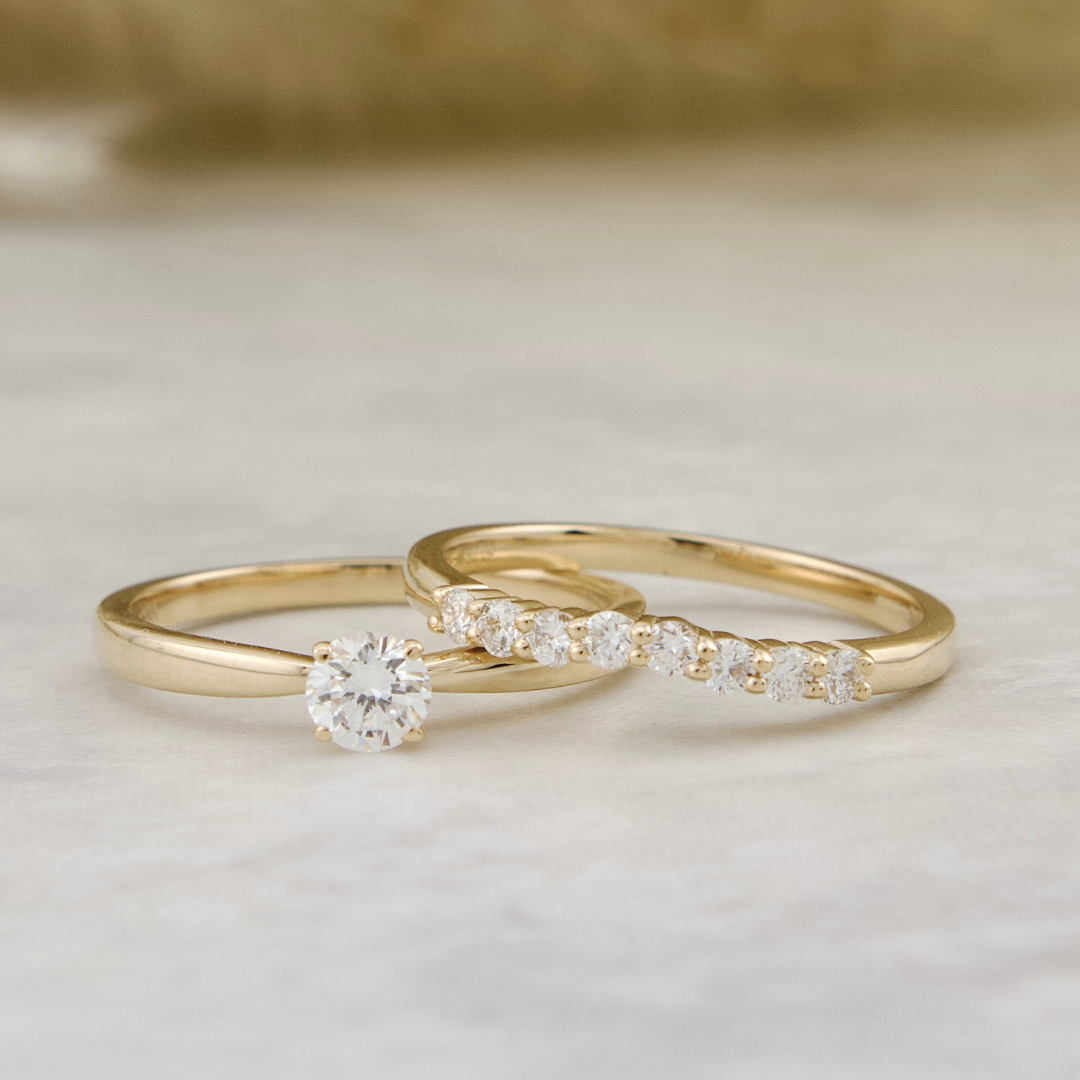 Rings Set 14K Gold and Diamonds