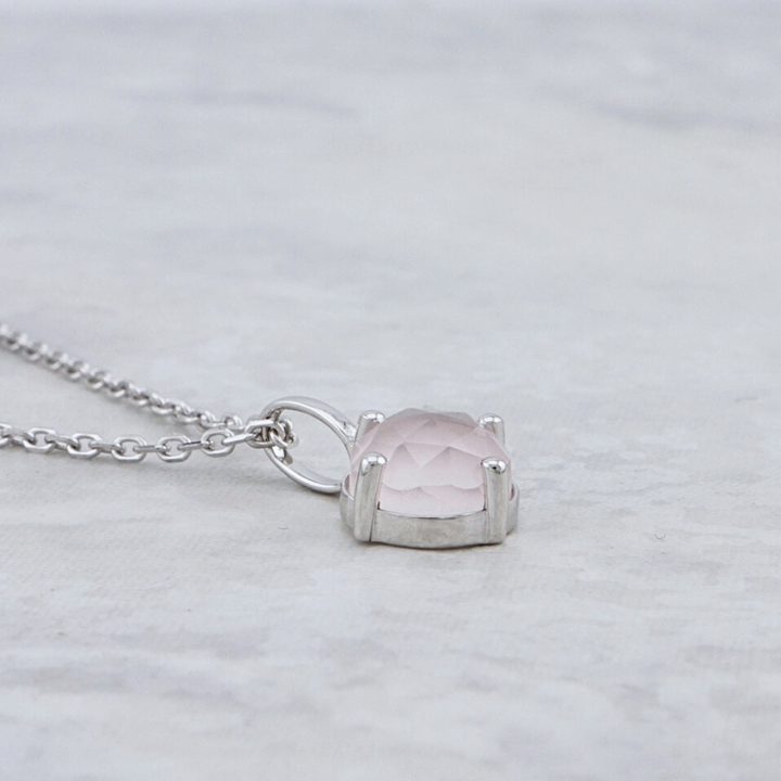 Collier en argent sterling et Quartz rose