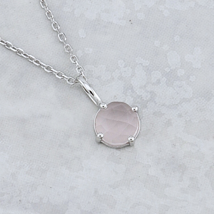 Collier en argent sterling et Quartz rose