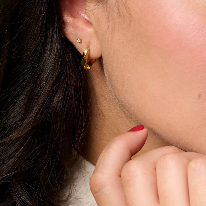 Aubery Stainless Steel Huggie Earrings