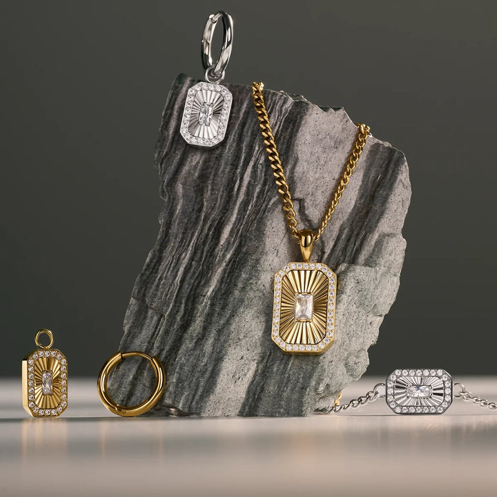 Stainless Steel Santo Plate Necklace
