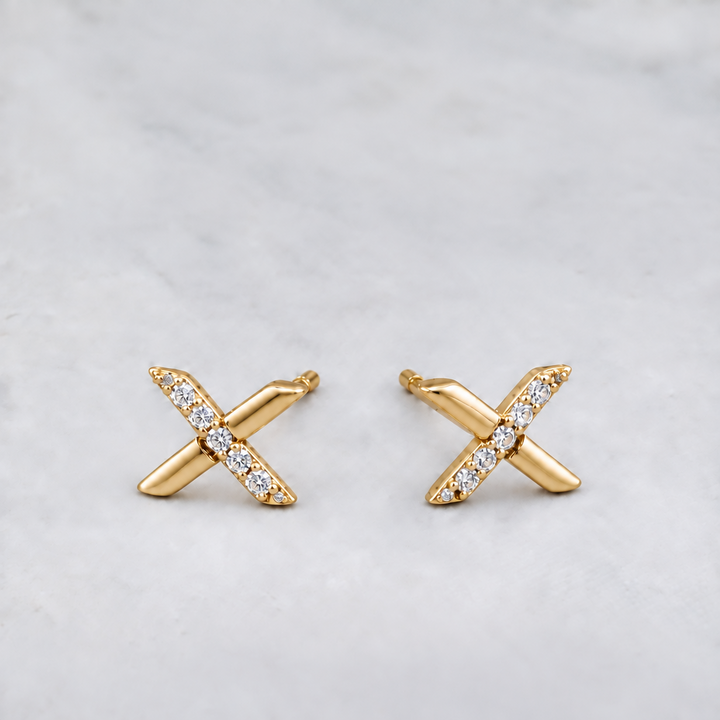 Sterling silver X earrings