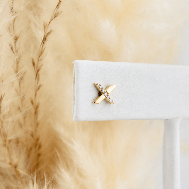 Sterling silver X earrings