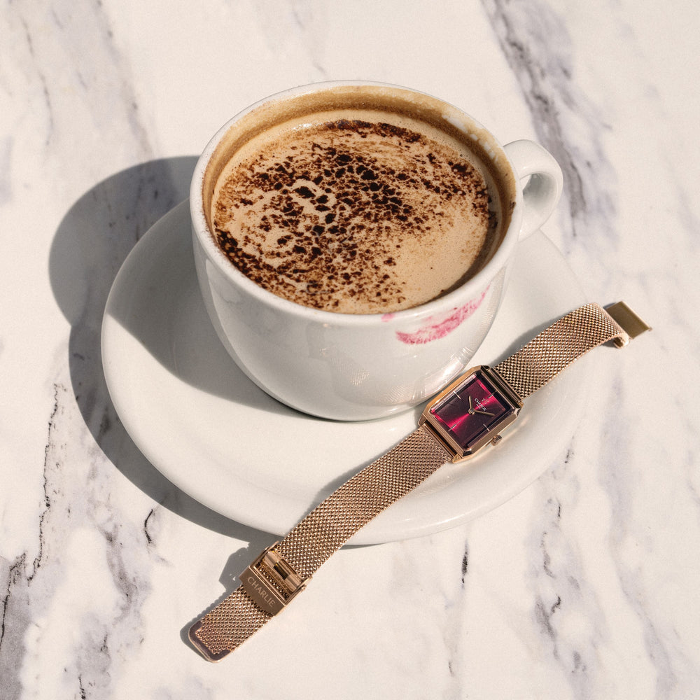 Montre Charlie Paris MONCEAU Or Rosé & Bordeaux 36 mm