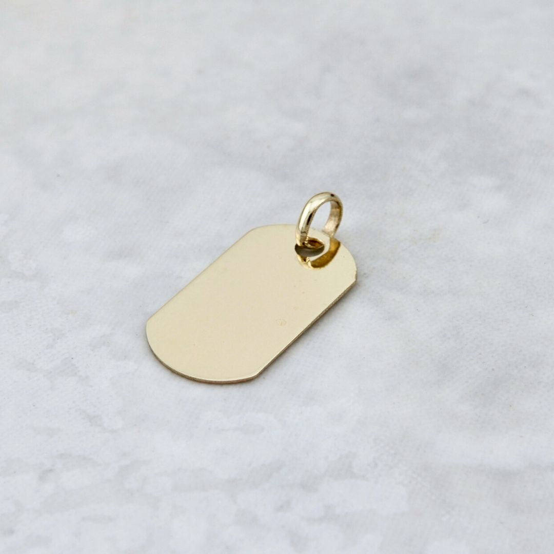 Plaque 10K Gold Pendant