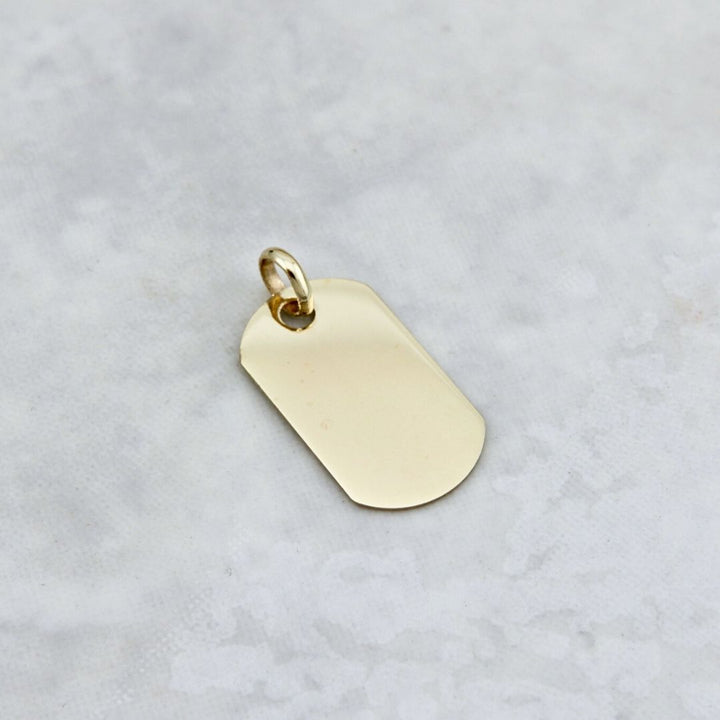 Plaque 10K Gold Pendant