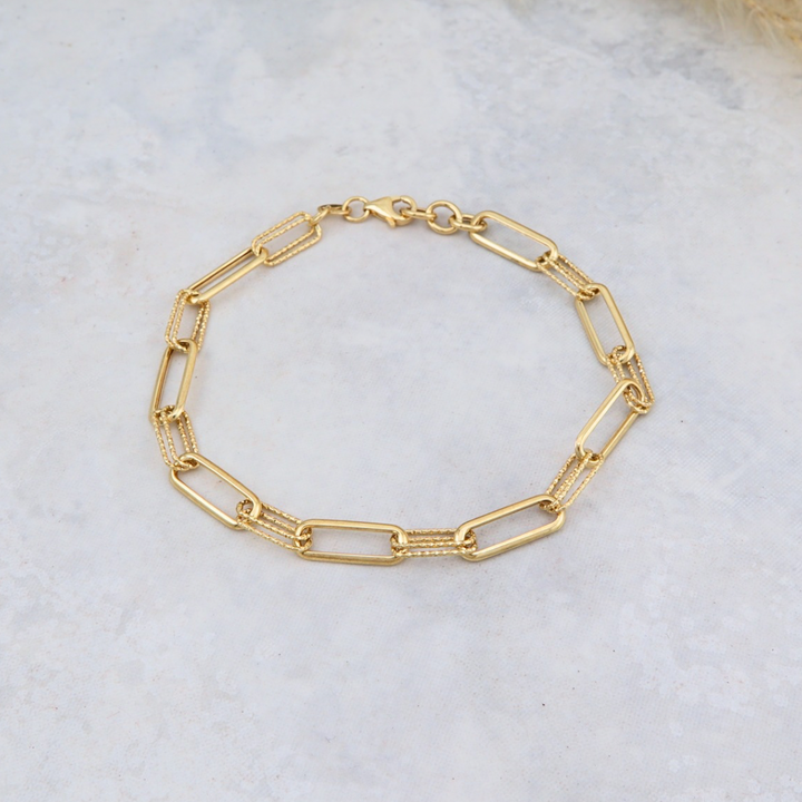 Paperclip 10K Gold Bracelet