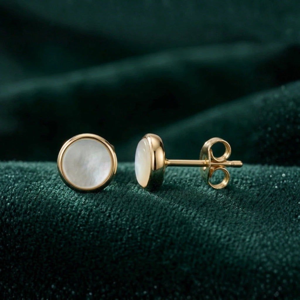 Mother Of Pearl 10K Gold Earrings