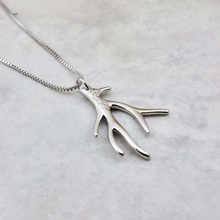 Deer antlers Sterling Silver Necklace