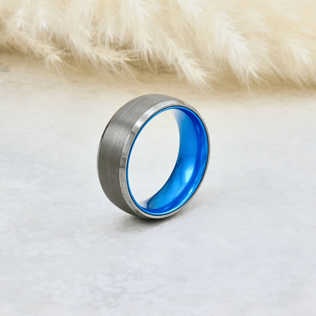 Roadtripmadewood Bagues Bague Bleue Électrique en tungstène