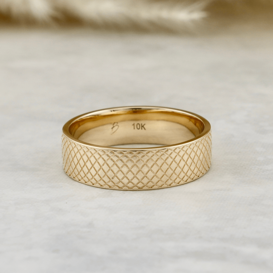 Bague Boreas Mathieu Blanchard Bagues 8 / Or jaune 10K PBA5OM15382S-8 Jonc 6mm en or 10K ou argent sterling unisexe | Mathieu Blanchard Joaillerie Mathieu Blanchard Joaillerie