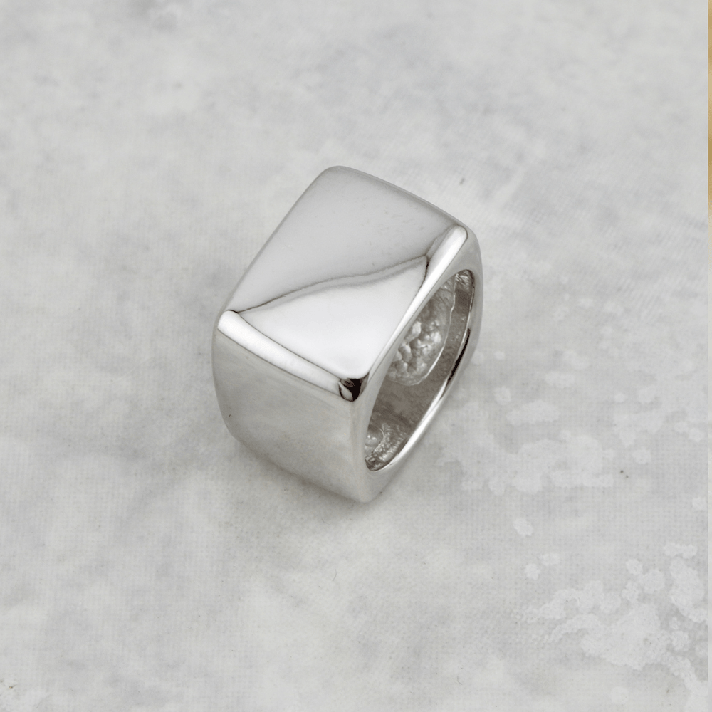 Jean Bastien Bagues Bague Carrée Large  en argent sterling