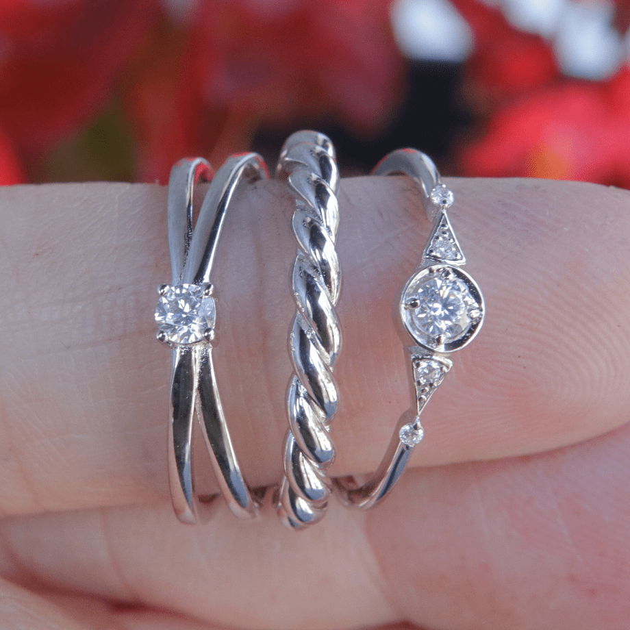 Bague Croisee en argent sterling