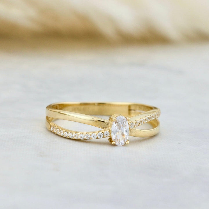 - Bagues Bague Croisée en or 10K