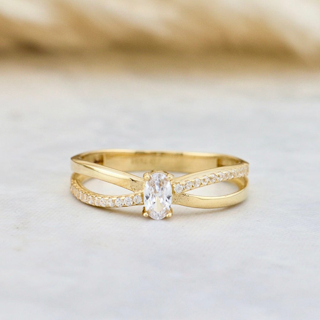 - Bagues Bague Croisée en or 10K