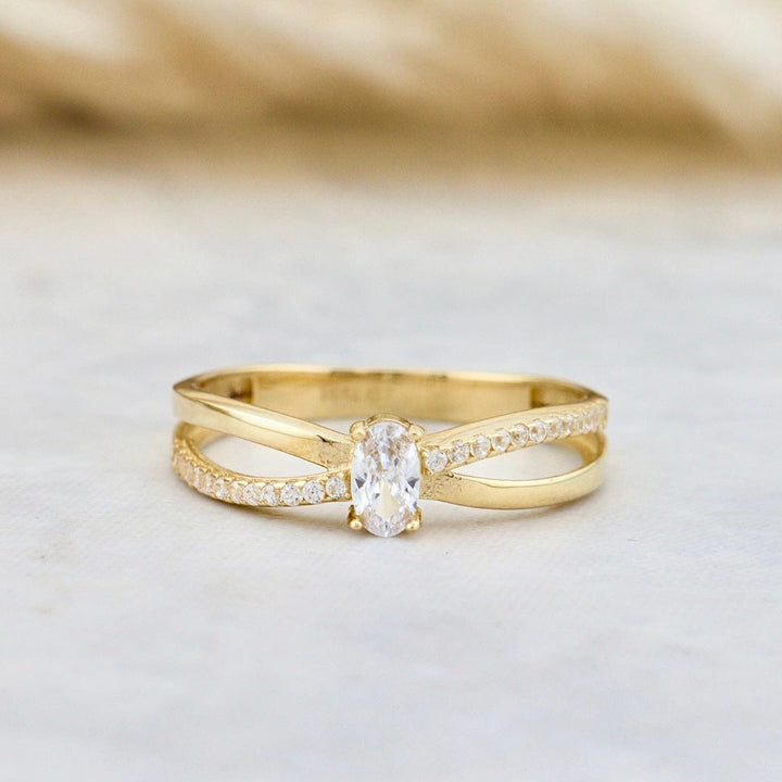 - Bagues Bague Croisée en or 10K