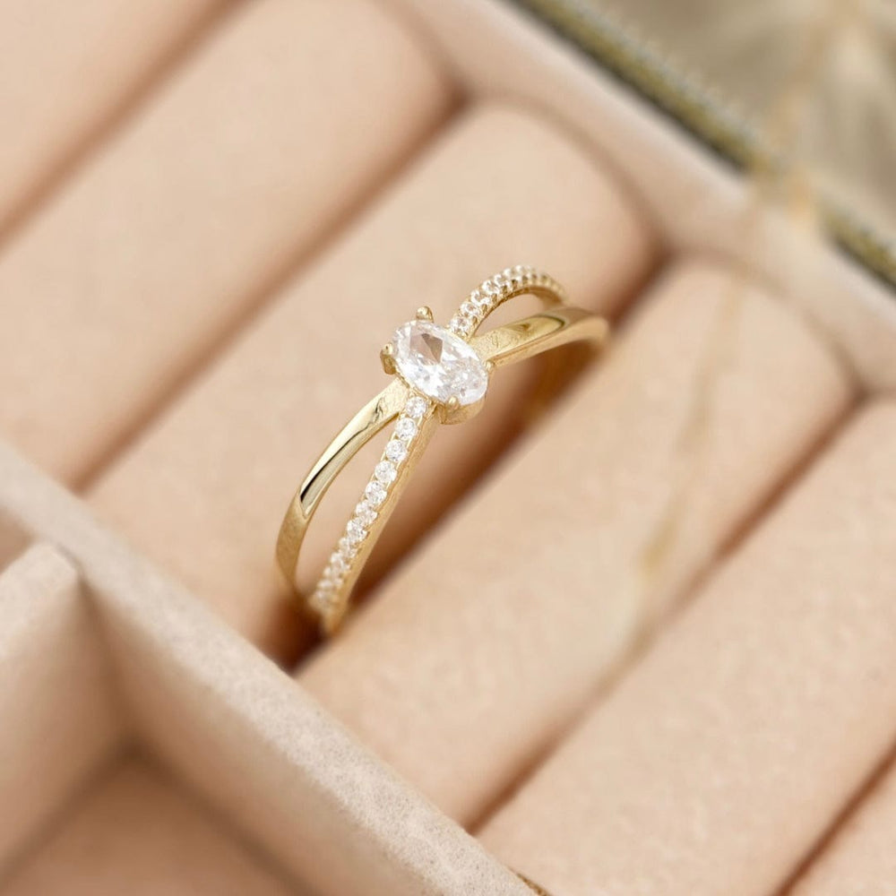 - Bagues Bague Croisée en or 10K