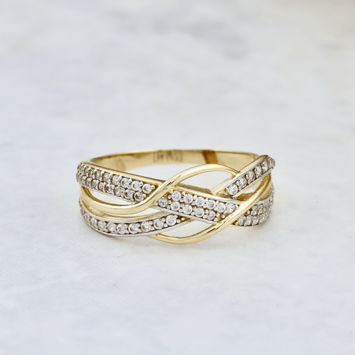 - Bagues Bague Croisée en or 10K