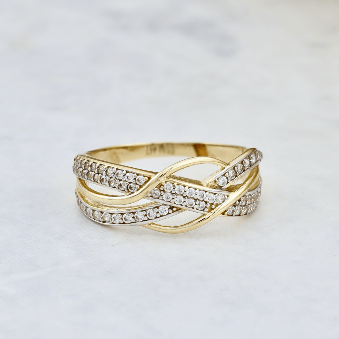 Bague Croisée en or jaune 10K - Bagues Bague Croisée en or jaune 10K |  Mathieu Blanchard Mathieu Blanchard Joaillerie