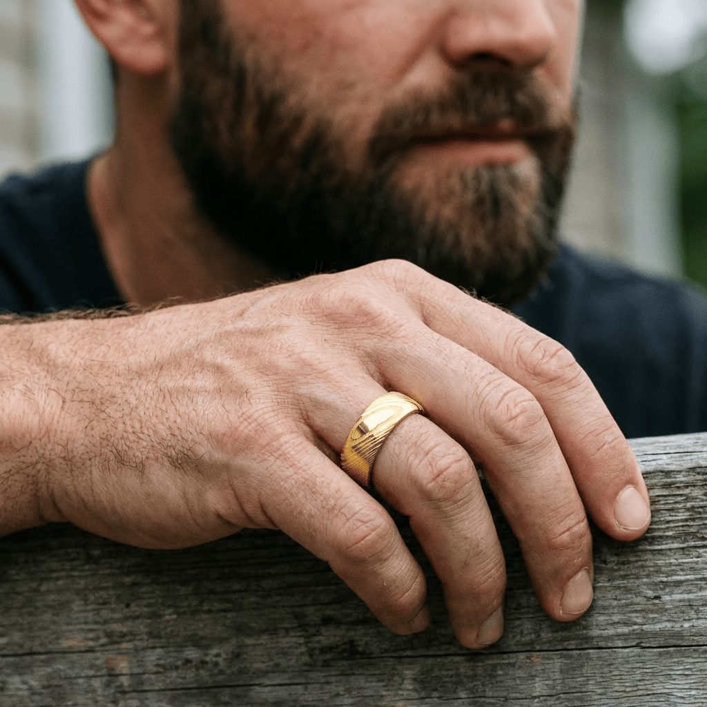 Roadtripmadewood Bagues Bague Damas Doré en tungstène