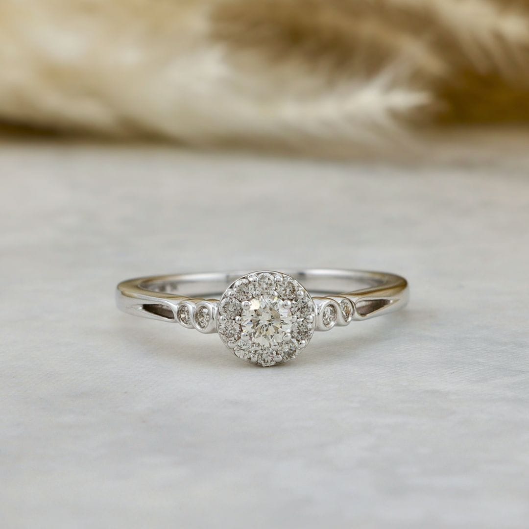 Mathieu Blanchard Bagues Bague diamant solitaire avec halo