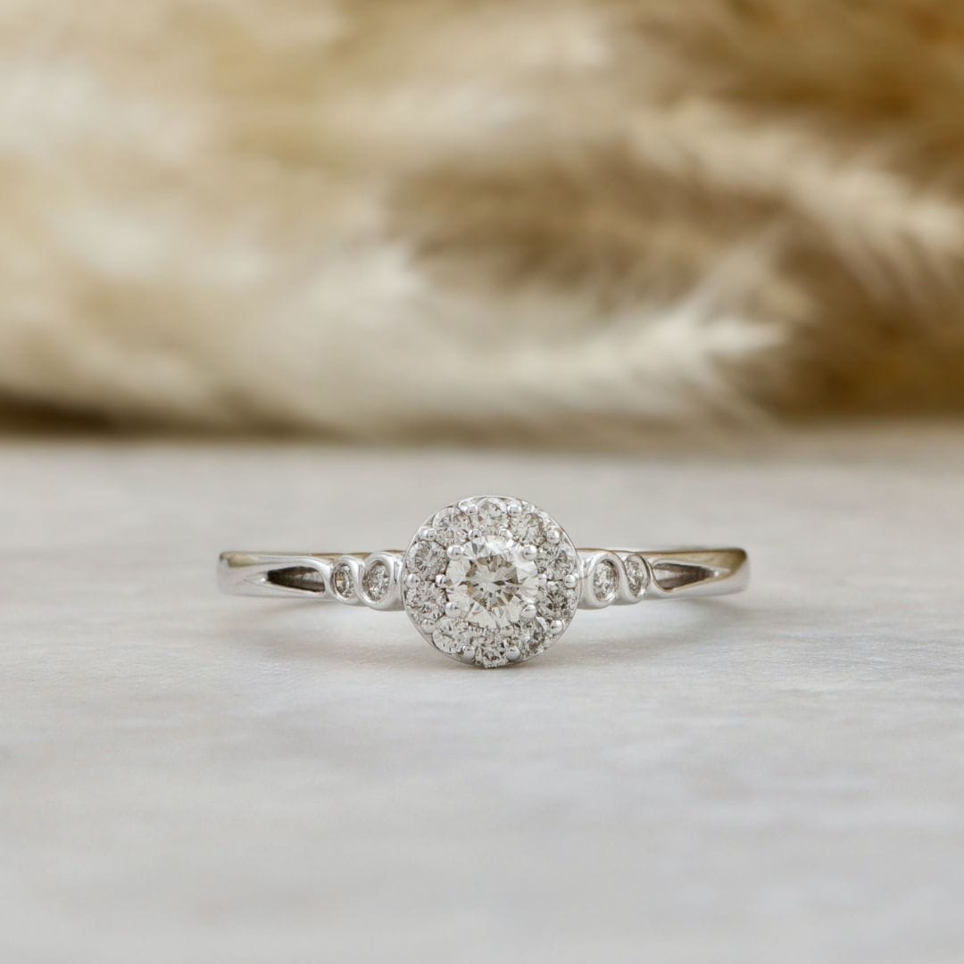 Mathieu Blanchard Bagues Bague diamant solitaire avec halo