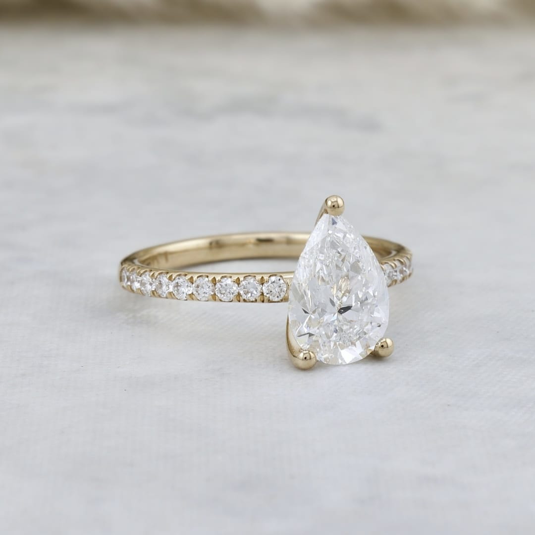 Bague Éclat Diamant Poire Mathieu Blanchard Bagues Bague de fiançailles poire diamant de laboratoire | Mathieu Blanchard Mathieu Blanchard Joaillerie