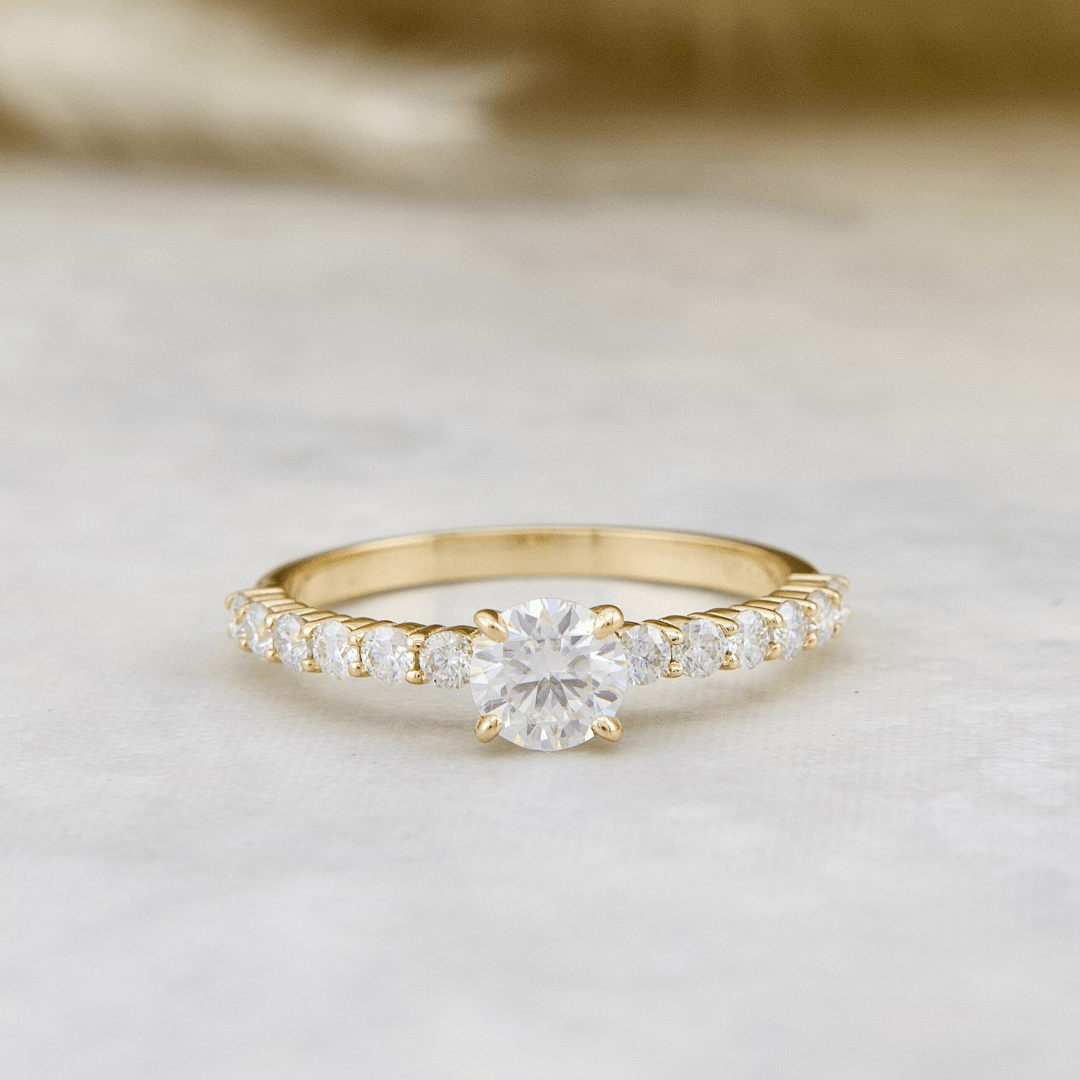 Mathieu Blanchard Bagues Grandeur 4.5 / Doré Bague Éclat en or 10K et moissanites 0.5 ct + 0.42 ctw